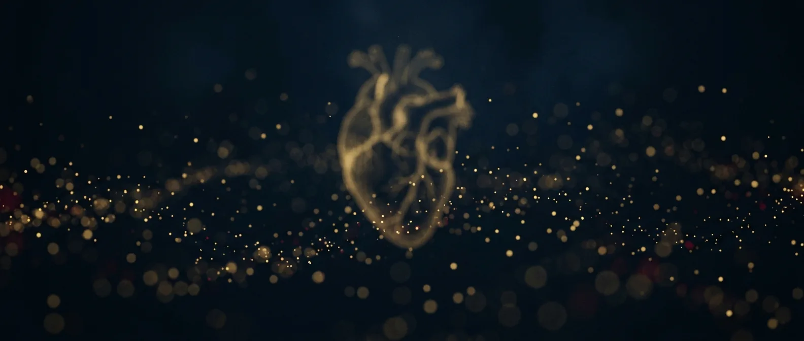 Dark navy abstract background with soft gold bokeh